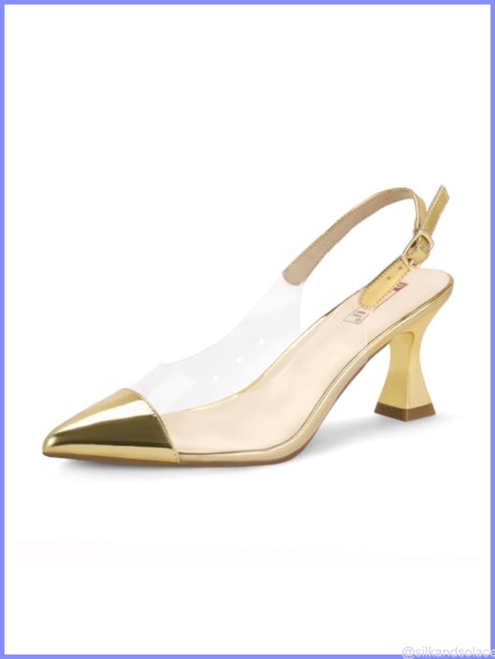 IDIFU Women's Slingback Kitten Heels Pointed Toe Prom Pumps
